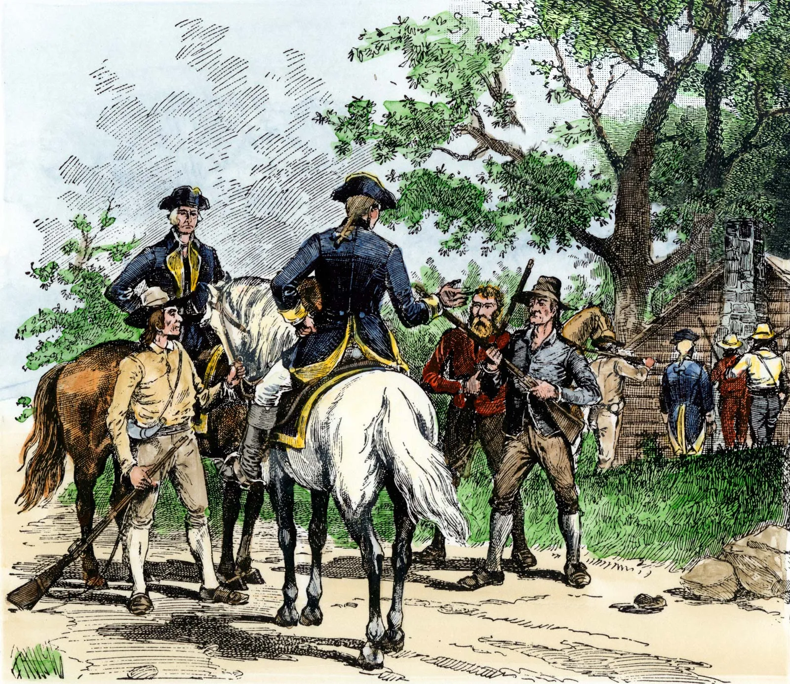 illustration of men during the whiskey rebellion